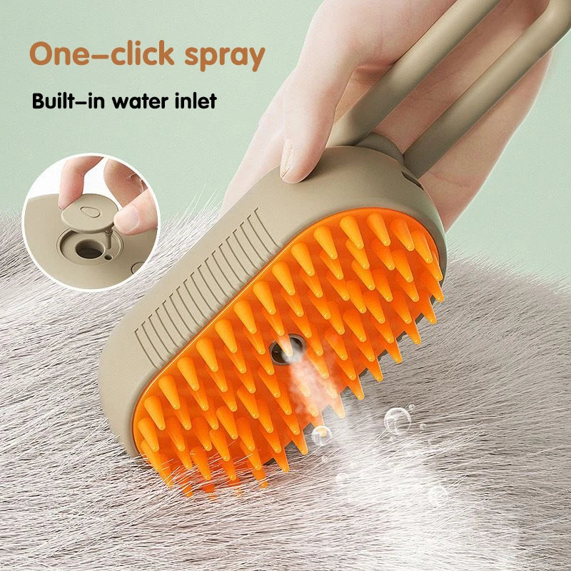 3-in-1 Pet Steam Grooming Brush – Smooth, Detangle & Reduce Shedding