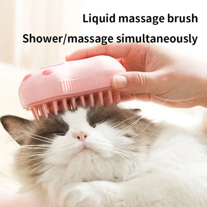 3-in-1 Pet Steam Grooming Brush – Smooth, Detangle & Reduce Shedding