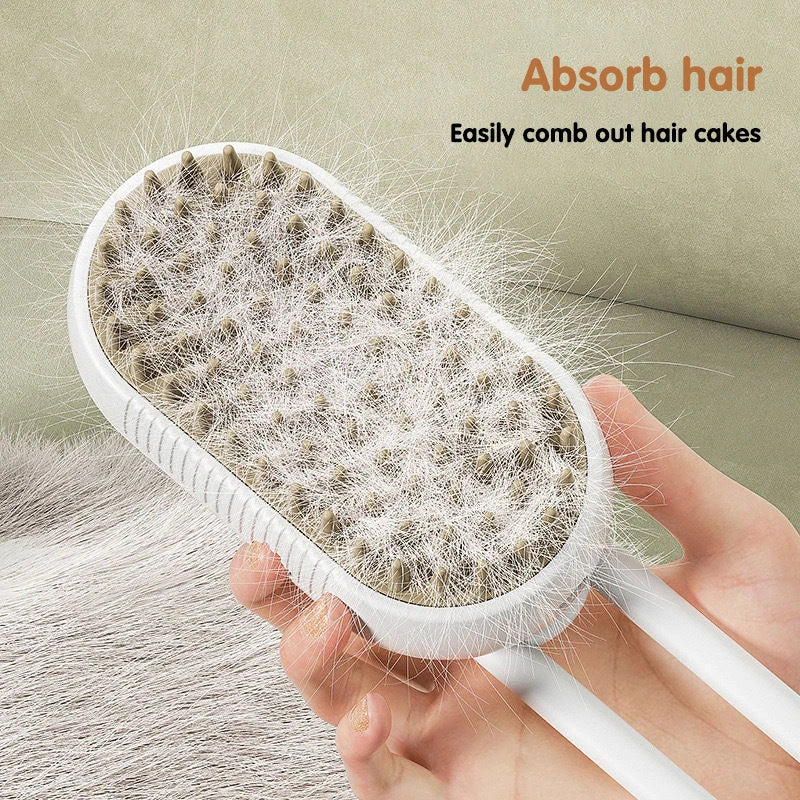3-in-1 Pet Steam Grooming Brush – Smooth, Detangle & Reduce Shedding