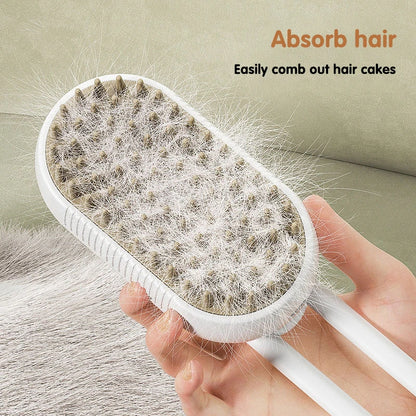3-in-1 Pet Steam Grooming Brush – Smooth, Detangle & Reduce Shedding